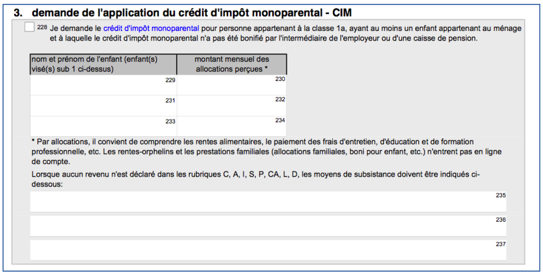 Demande dapplication du credit dimpot monoparental - CIM